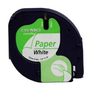 Cinta Rotuladora Adhesiva de Papel Dymo 59421/ para Letratag/ 12mm x 4m/ Blanca 5411313912006 S0721510 DYM-CINTA LET 12X4 PAPEL BLA
