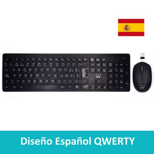 Ewent EW3256 teclado RF inalámbrico QWERTY Español Negro - Imagen 2