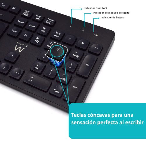 Ewent EW3256 teclado RF inalámbrico QWERTY Español Negro - Imagen 3