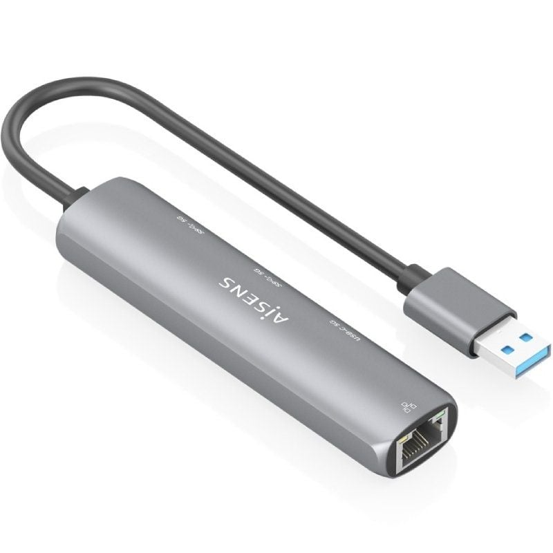 Hub USB Aisens ASUC-4P035-GR/ 1xUSB Tipo-C/ 2xUSB/ 1xRJ45/ Gris - Imagen 2