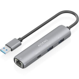 Hub USB Aisens ASUC-4P035-GR/ 1xUSB Tipo-C/ 2xUSB/ 1xRJ45/ Gris 8435739903971 ASUC-4P035-GR AIS-HUB ASUC-4P035-GR
