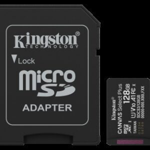 Kingston Technology 128GB microSDXC Canvas Select Plus Gen3 150MB/s A1 (Incluye adaptador de SD) 0740617348453 | P/N: SDCS3/128GB | Ref. Artículo: 1400985