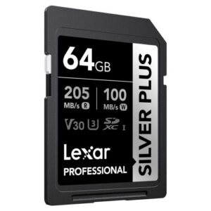 LEXAR 64GB PROFESSIONAL SILVER PLUS SDXC UHS-I CARDS