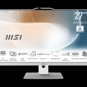 MSI AIO MODERN AM242P 1M-2253EU. 23.8" IPS LED FHD. UMA. SO-DIMM DDR5 16GB (8GB*2). 512GB. W11 PRO.BLANCO 4711377420778 | P/N: 00-AE0722-2253 | Ref. Artículo: 1405454