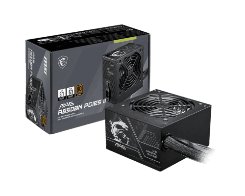 MSI MAG A650BN PCIE5 II unidad de fuente de alimentación 650 W 20+4 pin ATX ATX Negro 4711377364287 | P/N: 306-7ZPSY11-CE0 | Ref. Artículo: 1408993