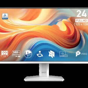 MSI MONITOR PRO MP243W E14. 23.8" IPS FLAT. 1920x1080. 144HZ. BLANCO 4711377318471 | P/N: 9S6-3PE69M-001 | Ref. Artículo: 1408835