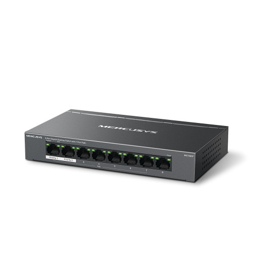 Mercusys MS108GP switch Gestionado Gigabit Ethernet (10/100/1000) Energía sobre Ethernet (PoE) Negro - Imagen 2