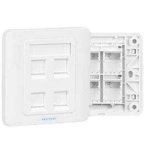 Placa de Pared Tipo 86 Vention IFFW0/ 4 Puertos RJ45 6922794781047 IFFW0 VEN-PLUG IFFW0