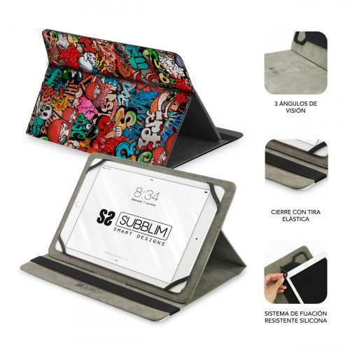 SUBBLIM Funda Tablet Universal TRENDY CASE GRAFFITI 10.1" - Imagen 2