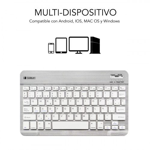 SUBBLIM Teclado Bluetooth Smart BT Keyboard Silver - Imagen 2