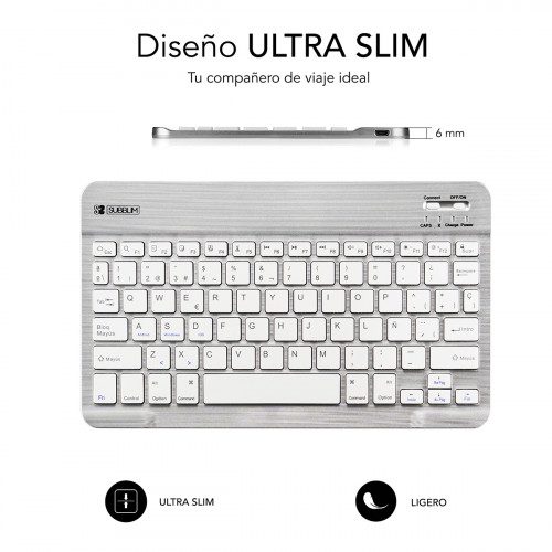 SUBBLIM Teclado Bluetooth Smart BT Keyboard Silver - Imagen 3