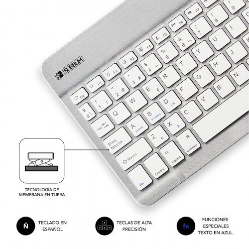 SUBBLIM Teclado Bluetooth Smart BT Keyboard Silver - Imagen 5