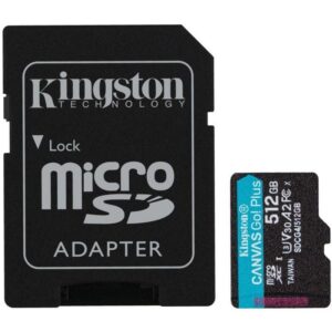 Tarjeta de Memoria Kingston CANVAS Go! Plus 512GB microSD XC con Adaptador/ Clase 10/ 200MBs 740617348040 SDCG4/512GB KIN-MICROSD SDCG4 512GB
