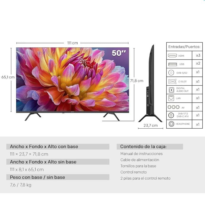 Televisor Metz 50MUF7000Z 50"/ Ultra HD 4K/ Smart TV/ WiFi - Imagen 2