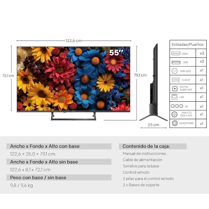 Televisor Metz QLED+ 55MQF7500Z 55"/ Ultra HD 4K/ Smart TV/ WiFi - Imagen 2