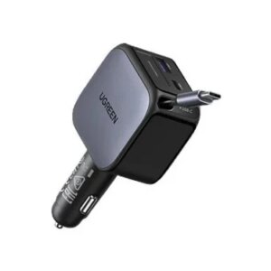 UGREEN 60W 2C1A FAST CAR CHARGER WITH RETRACTABLE USB-C CABLE 6941876271306 | P/N: 55212B | Ref. Artículo: 1402175