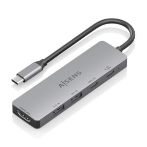 USB-C DOCK AISENS 5 EN 1 HDMI 2XUSB-A USB-C USB-C PD GRIS 15CM 8435739903568 ASUC-5P028-GR