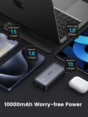 Ugreen 10000mAh Mini Powerbank Quick Charging 30W Gris - Imagen 9
