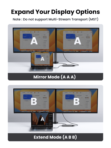 Ugreen 11-in-1 USB-C Hub to 3x USB-C/2x USB-A/HDMI/VGA/RJ45/SD/TF/3.5mm - Gray Acoplamiento Base Gris - Imagen 4