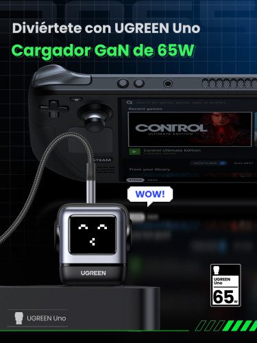 Ugreen Nexode RG 65W 3-Port GaN Ordenador portátil, Teléfono móvil, Portátil, Batería portátil, Teléfono Gris Corriente alterna Carga rápida Interior - Imagen 6