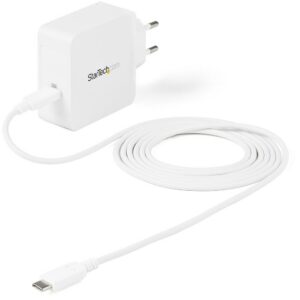 0065030883818 | P/N: WCH1CEU | Cod. Artículo: DSP0000040449 Cargador pared startech wch1ceu 60w 1x usb tipo c blanco + cable usb tipo c 2m