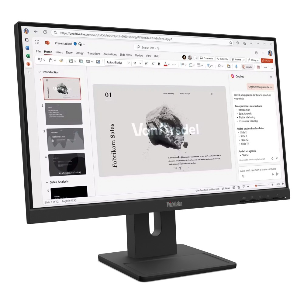 Monitor led 21.5 pulgadas lenovo thinkvision e22 - 40 ips - fhd - dp - hdmi - 100hz - 4ms - vesa 100x100 - Imagen 2