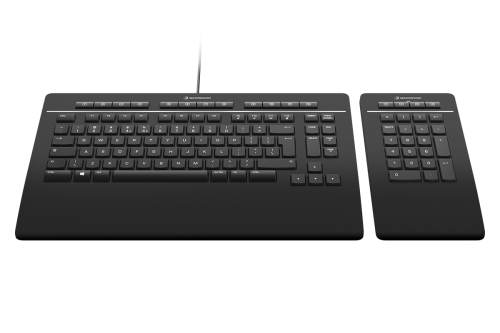 3Dconnexion Keyboard Pro with Numpad teclado Oficina USB + RF Wireless + Bluetooth QWERTZ Alemán Negro - Imagen 2
