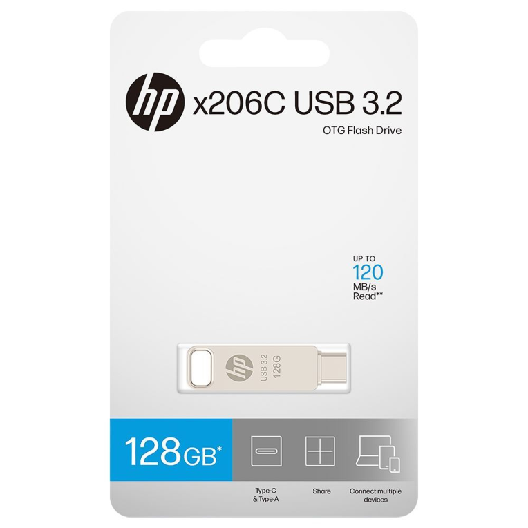 Memoria usb 3.2 - usb tipo c pny hp x206c - a otg 128gb metal - Imagen 4
