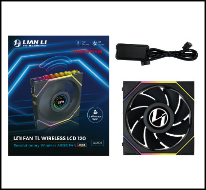 4718466017291 | P/N: G99.12RTLLCD1W1B.00 | Cod. Artículo: DSP0000030024 Ventilador caja gaming lian li unifan tl - lcd inalambrico argb 120mm negro