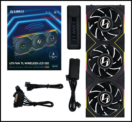 4718466017376 | P/N: G99.12RTLLCD1W3B.00 | Cod. Artículo: DSP0000030026 Ventilador caja gaming lian li unifan tl - lcd inalambrico argb 3x 120mm negro