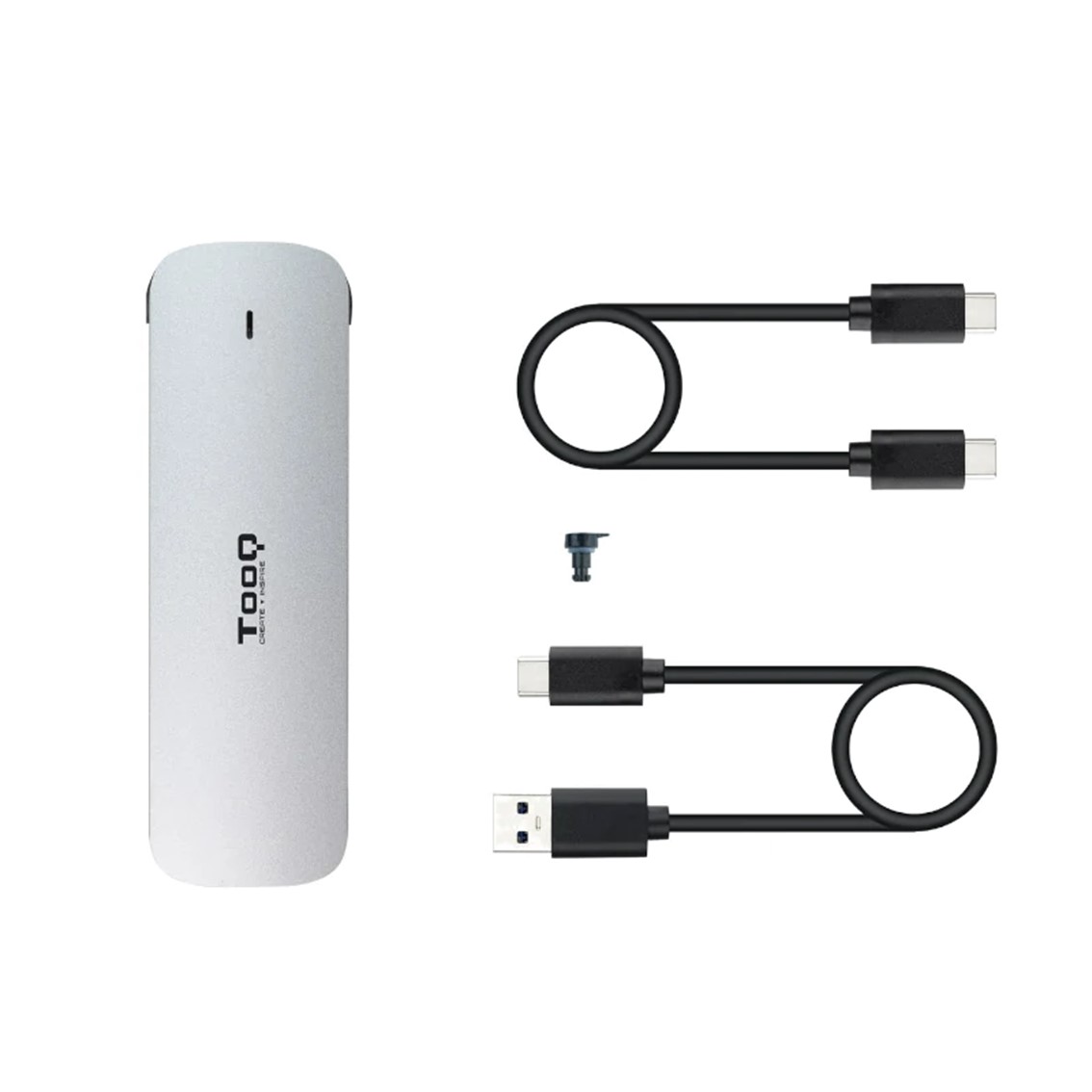 Carcasa disco duro tooq tqe - 2202s para ssd m.2 usb tipo c plata - Imagen 3