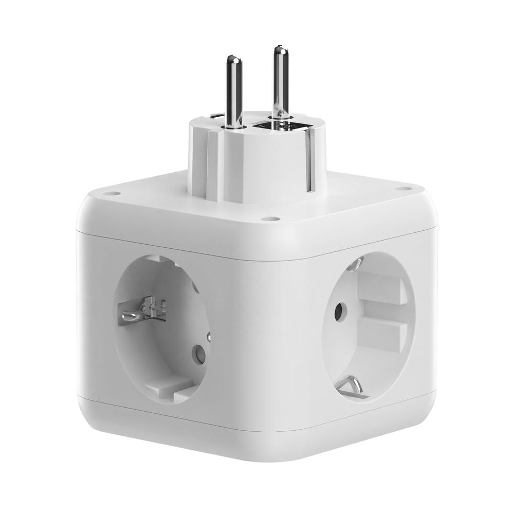 Cargador de pared mars gaming md - cube20w 20w 3x schuko 2x usb tipo c 2x usb tipo a blanco - Imagen 4