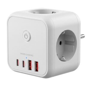 8435693114062 | P/N: MDCUBE20W | Cod. Artículo: DSP0000039916 Cargador de pared mars gaming md - cube20w 20w 3x schuko 2x usb tipo c 2x usb tipo a blanco
