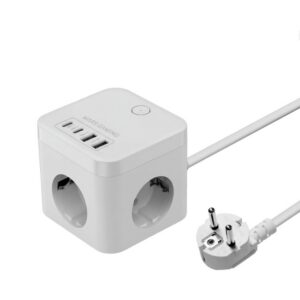 8435693114109 | P/N: MDCUBE35W | Cod. Artículo: DSP0000039917 Cargador de pared mars gaming md - cube35w 35w 3x schuko 2x usb tipo c 2x usb tipo a blanco