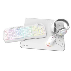 8436587976384 | P/N: NXKROMKENTASPWH | Cod. Artículo: DSP0000039634 Kit gaming krom kenta pc 4 en 1 rgb blanco