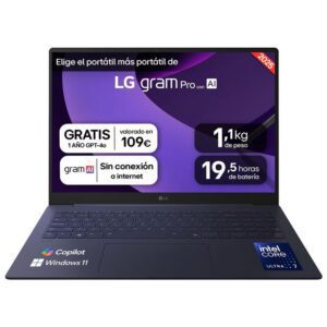8806096834640 | P/N: 16Z90TP-K.AD88B | Cod. Artículo: MGS0000033811 Portatil lg 16z90tp - k.ad88b u7 - 255h -  32gb -  ssd 1tb -  16 pulgadas -  w11h