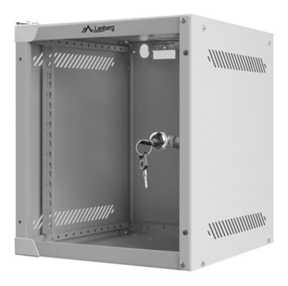 ARMARIO LANBERG MURAL 6U 280X310 RACK 10" FLAT PACK GRIS PUERTA CRISTAL 5901969416923 WF10-2306-10S
