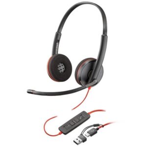 Auriculares Poly Blackwire 3220 + Adaptador USB-C/A/ con Micrófono/ USB Tipo-C/ Bulk/ Negros 197498433127 8X2J9A6 HP-POL 8X2J9A6