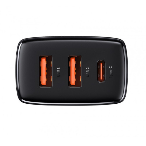BASEUS COMPACT QUICK CHARGER 2U+C 30W EU BLACK - Imagen 2