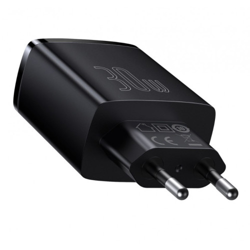BASEUS COMPACT QUICK CHARGER 2U+C 30W EU BLACK - Imagen 3