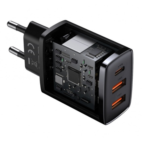 BASEUS COMPACT QUICK CHARGER 2U+C 30W EU BLACK - Imagen 4