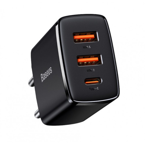 BASEUS COMPACT QUICK CHARGER 2U+C 30W EU BLACK 6953156207295 | P/N: CCXJ-E01 | Ref. Artículo: 1406090
