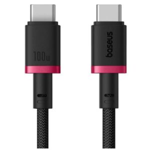 BASEUS DURA SERIES FAST CHARGING CABLE TYPE-C TO TYPE-C 100W 1M RED+BLACK 6932172669829 | P/N: P10377803U01-01 | Ref. Artículo: 1406099
