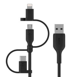 Belkin BOOST CHARGE cable USB 1 m USB A USB C/Micro-USB B/Lightning Negro 0745883799640 | P/N: CAC001BT1MBK | Ref. Artículo: 1403604