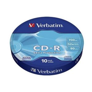 CD-R Verbatim Datalife 52X/ Tarrina-10uds 023942434375 43437 VERB-CD DATALIFE 700MB 10U
