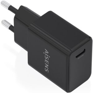 Cargador de Pared GaN Aisens A110-1024/ 1xUSB Tipo-C/ 20W/ Negro 8435739905005 A110-1024 AIS-CARGA A110-1024