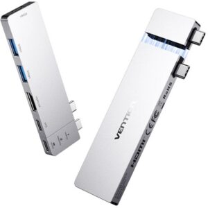 Docking USB Tipo-C Vention TPSHB/ 1xHDMI 4K/ 2xUSB/ 2xUSB Tipo-C/ 1xThunderBolt/ 1xUSB Tipo-C PD/ Gris 6922794773813 THZH0 VEN-DOCK THZH0