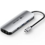 Docking USB Tipo-C Vention TQMHB/ 1xHDMI 4K/ 2xUSB/ 1xUSB Tipo-C/ 1xJack 3.5mm / 1xRJ45/ 1xUSB Tipo-C PD/ 1xLector Tarjetas/ Gris 6922794775138 TQMHB VEN-DOCK TQMHB