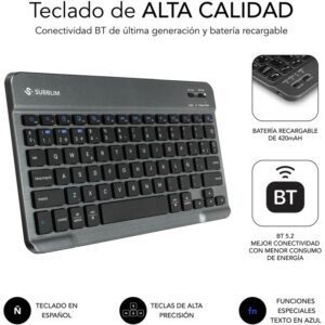 FUNDA CON TECLADO KEYTAB PRO BT SAMSUNG GALAXY TAB A9 +11" 8436586743772 SUBKT3-BTS070