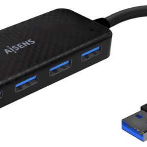 HUB AISENS USB 3.0 TIPO A/M-4XTIPO A/H NEGRO 15CM 8436574708592 A106-0713